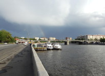 Москва-река, Новоспасский мост, радуга и корабли